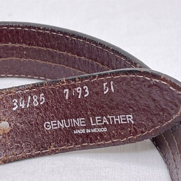 Vintage Aztec design handmade leather belt, men’s size 32-33 waist - Picture 4 of 6